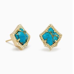 Kendra Scott Kirstie Stud Gold Turquoise Magnesite